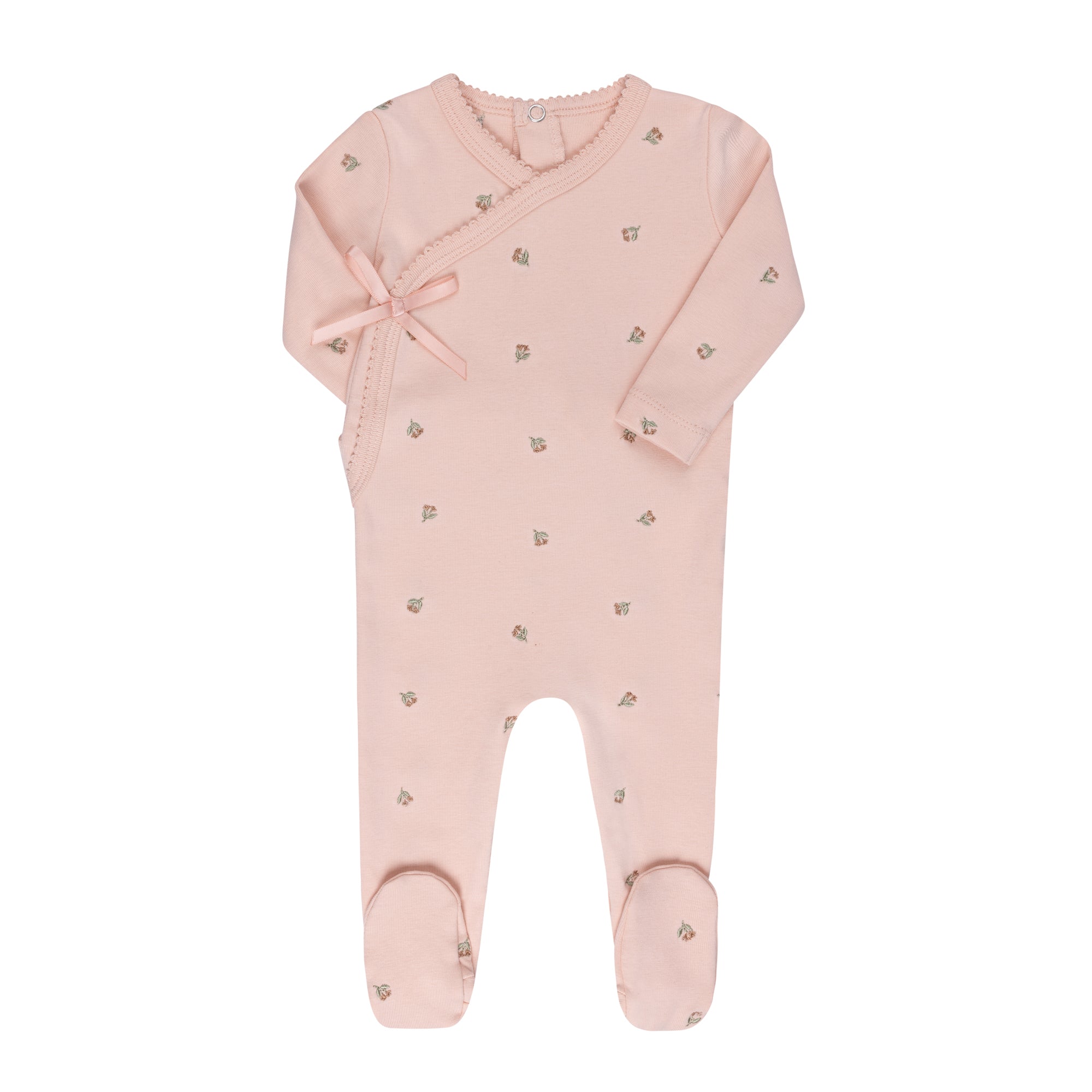 Elys and Co Organic French Terry Bird Footie and Bonnet- Pink main image 0