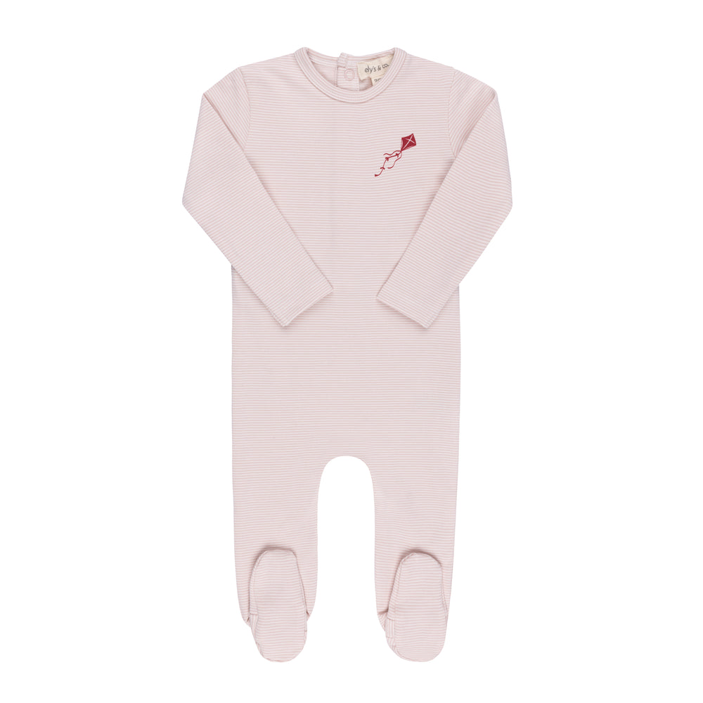 Ely's & Co Pink Organic Terry Kite Footie
