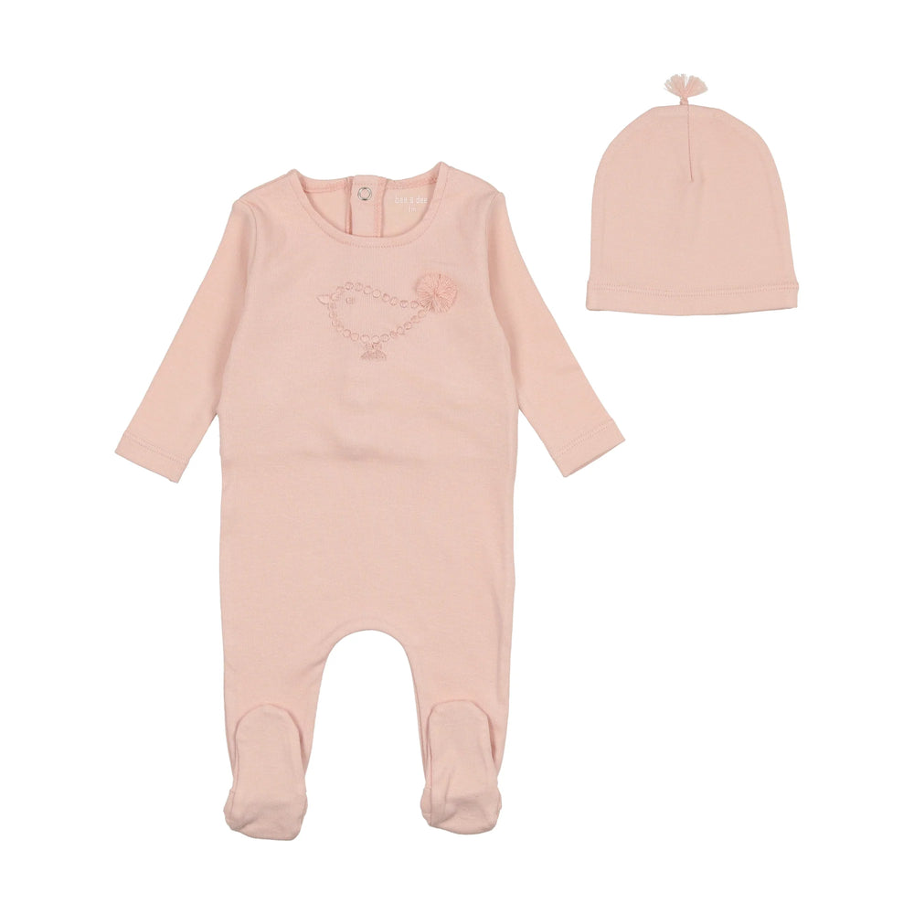 Bee & Dee Embroidered Bird Full Set-Pink