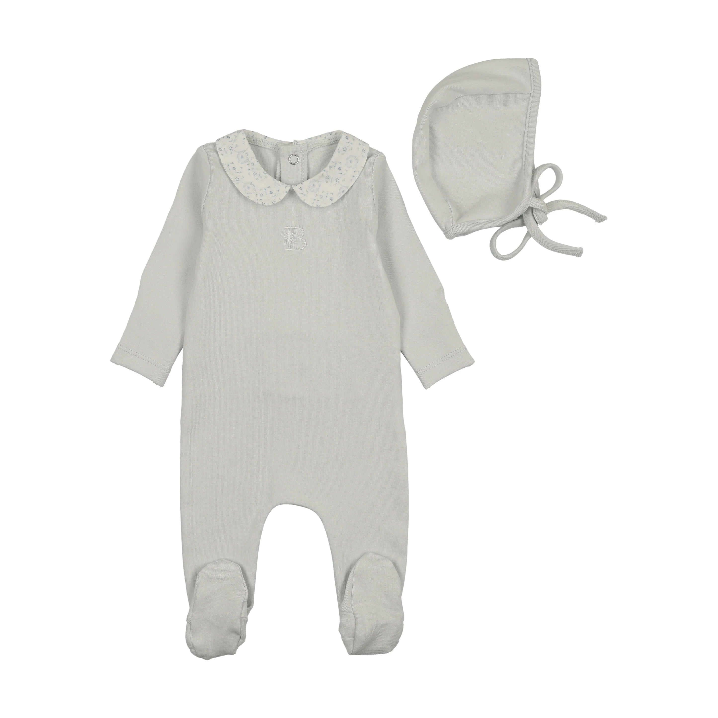 Bee & Dee B Collar Footie & Bonnet