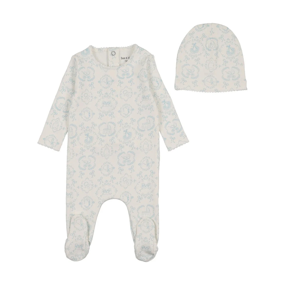 Pre-Order Bee and Dee Boys Babyland Toile Footie & Beanie