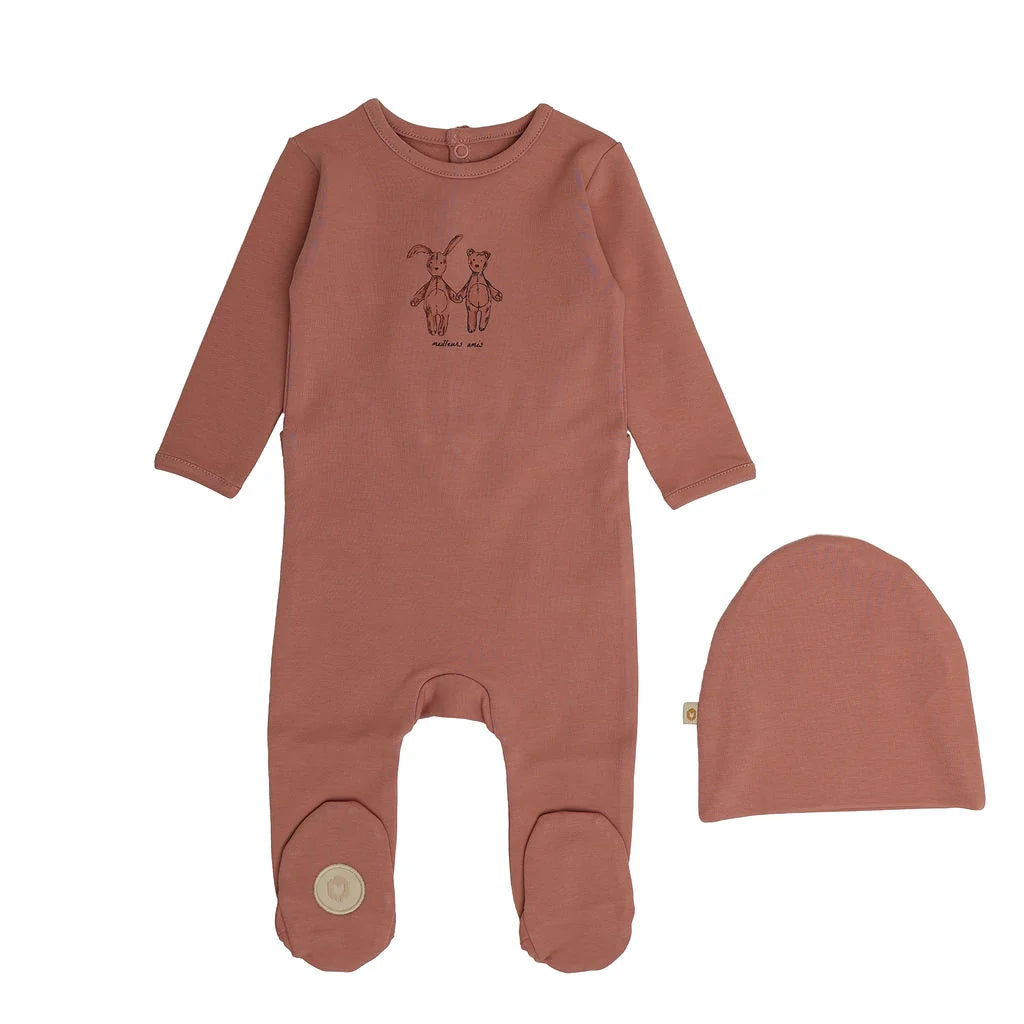 Mon Tresor Best Friends Footie/Beanie Set