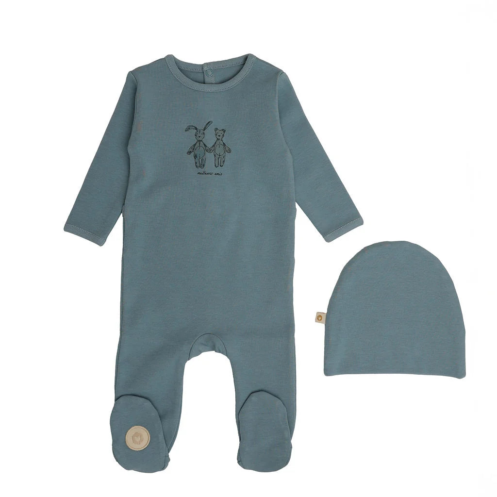 Mon Tresor Best Friends Footie/Beanie Set
