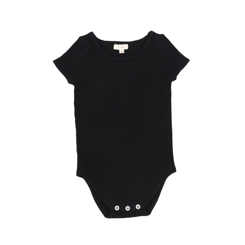 Lil Legs Ribbed Knit Short Sleeve Onesie