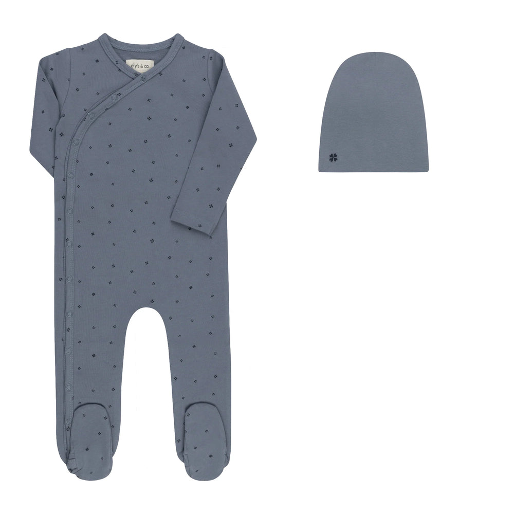 Ely's & Co Clover Print Footie/Beanie