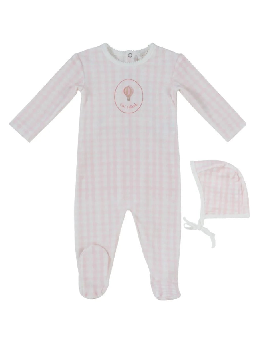 Pre-Order Ciel Enfant Gingham Footie/Bonnet Set
