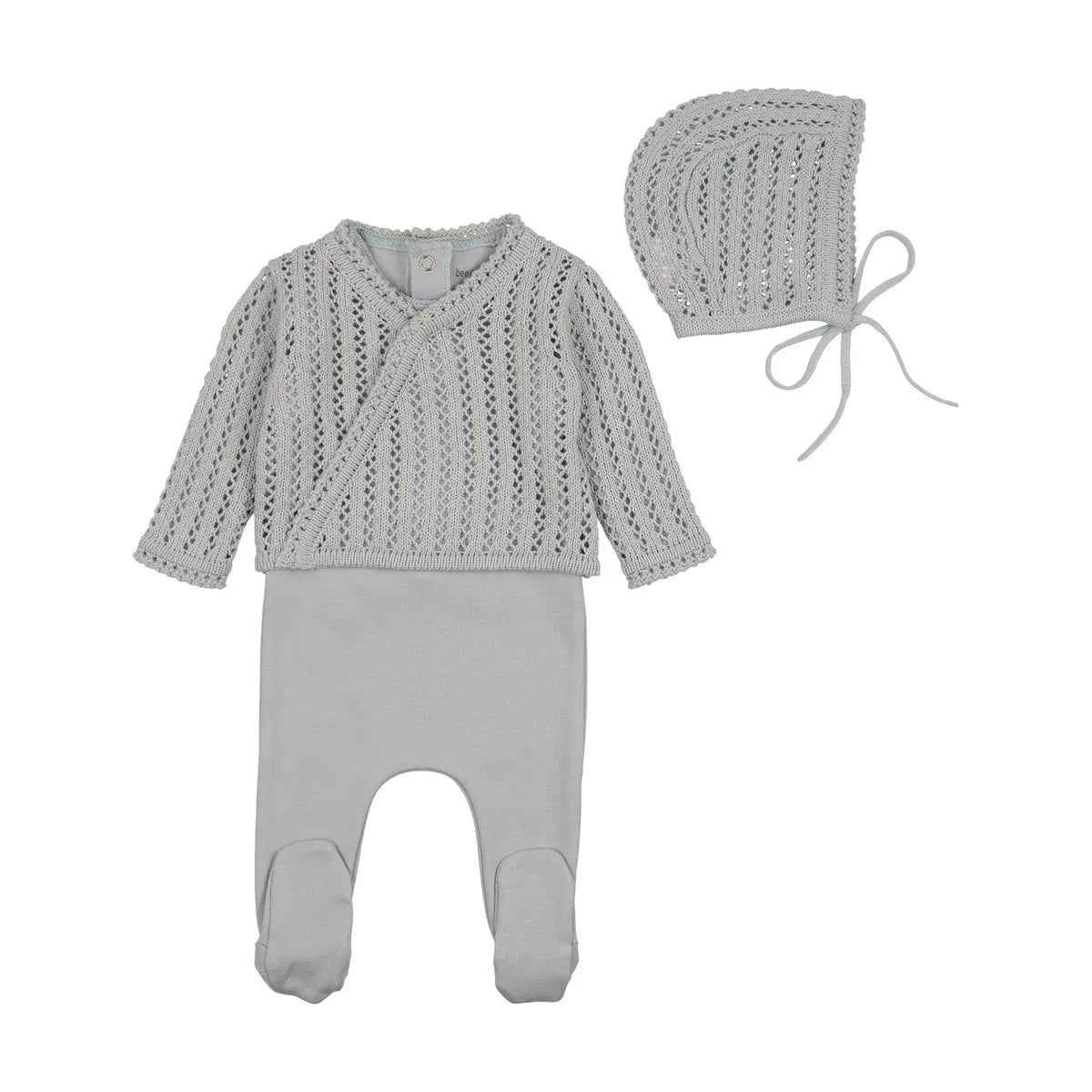 Pre-Order Bee and Dee Boy Dainty Sweater Footie & Bonnet
