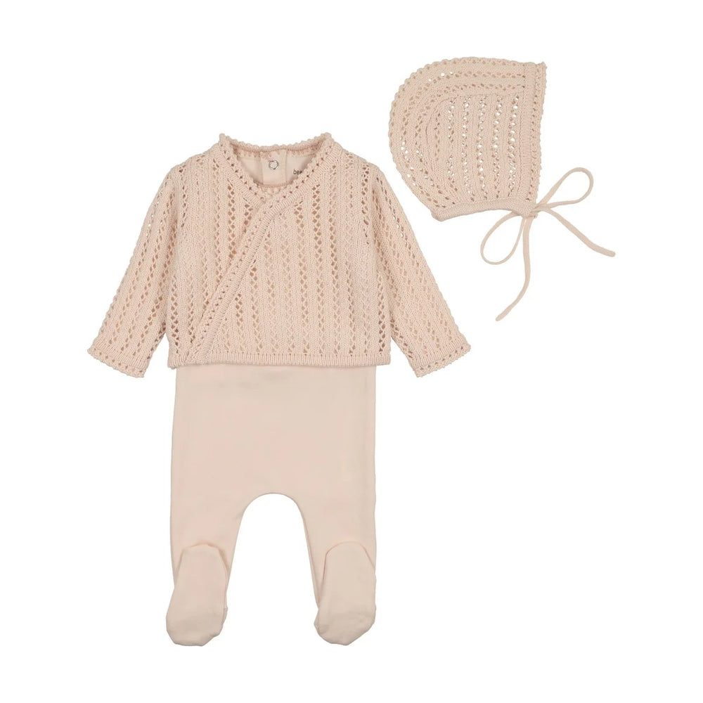Pre-Order Bee and Dee Girl Dainty Sweater Footie & Bonnet