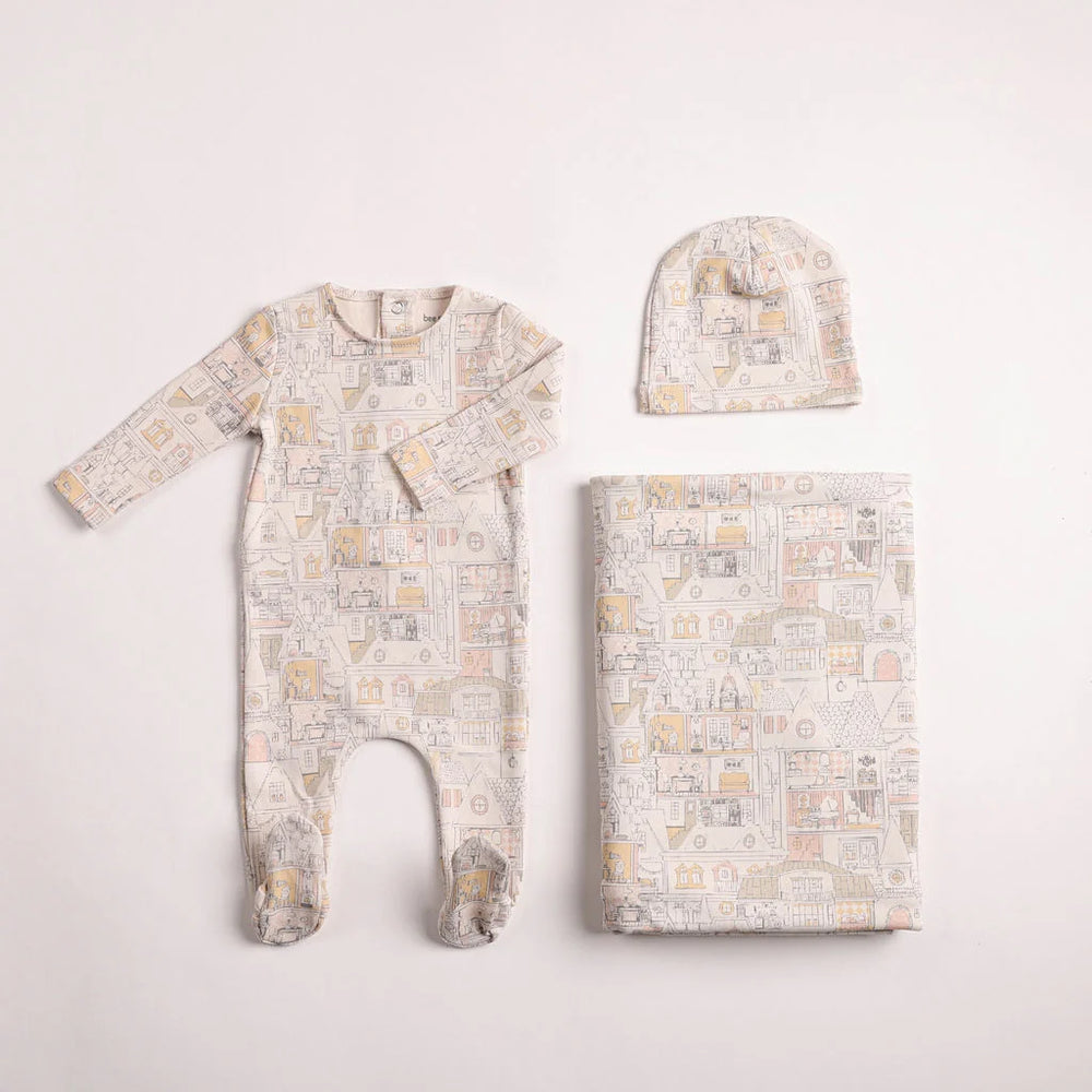 Pre-Order Bee & Dee Dollhouse Print Layette Set