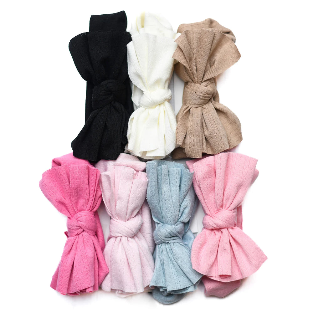Nicsessories Pointelle Baby Bow Headbands