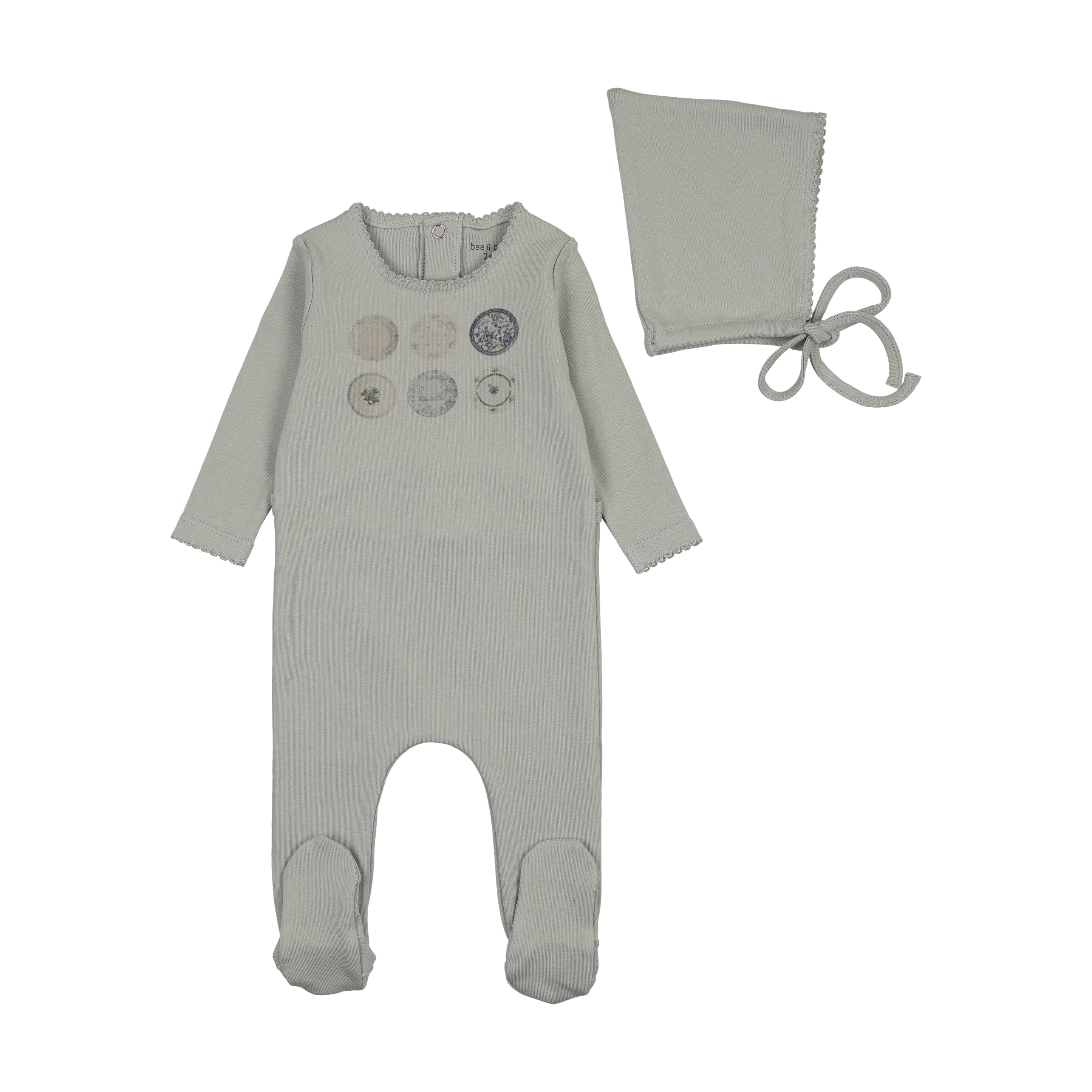 Bee & Dee Fine Dining Footie & Bonnet