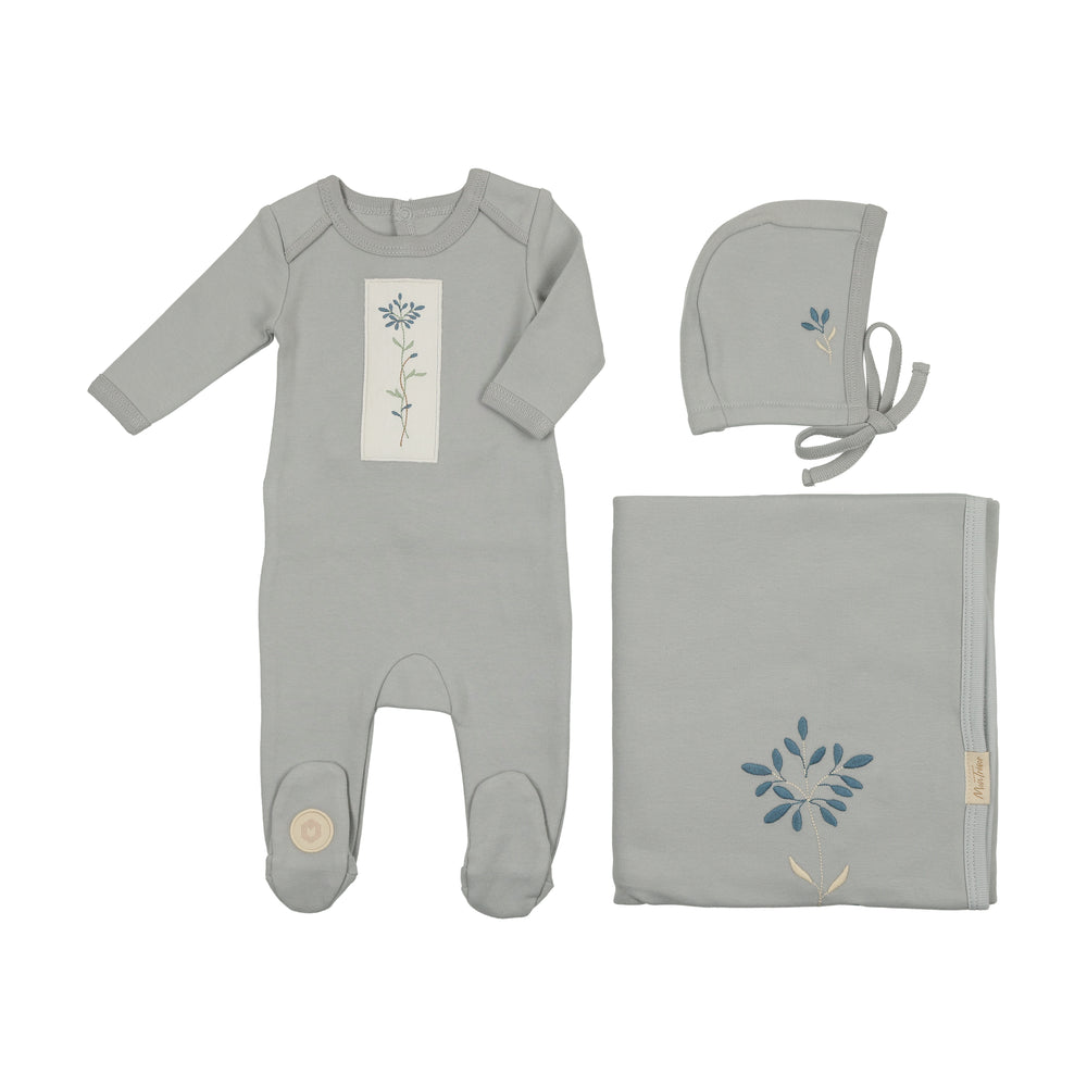 Bee & Dee Waffle Wrap Layette Set - Sky Gray Bee & Dee Waffle Wrap Layette Set - Sky Gray