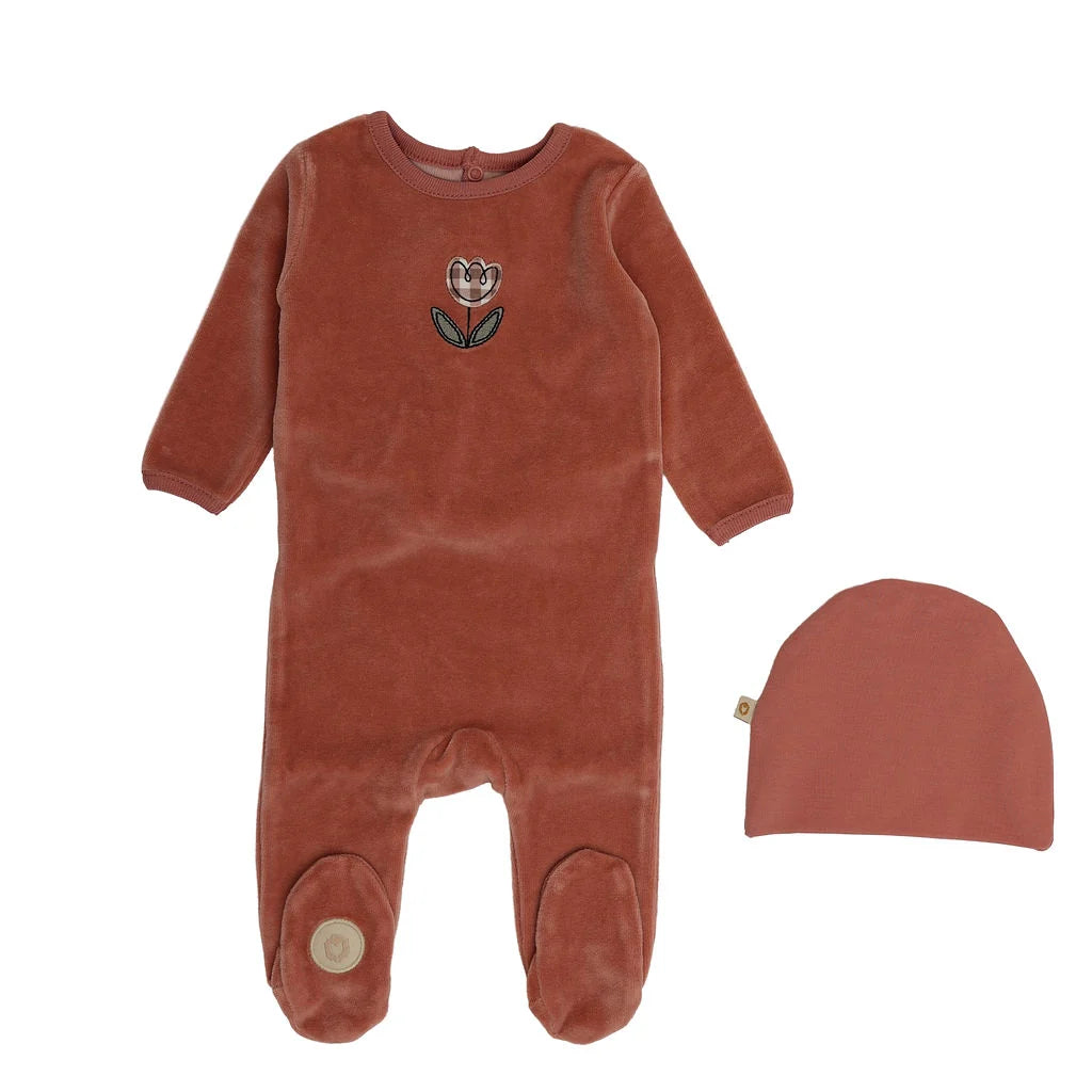 Mon Tresor Gingham Grove Footie/Beanie Set