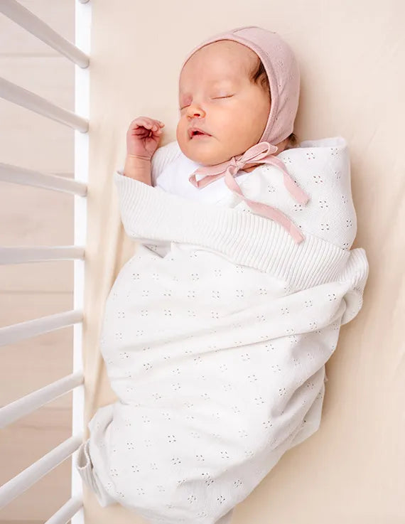 Jacqueline and Jac Pointelle Knit Blanket
