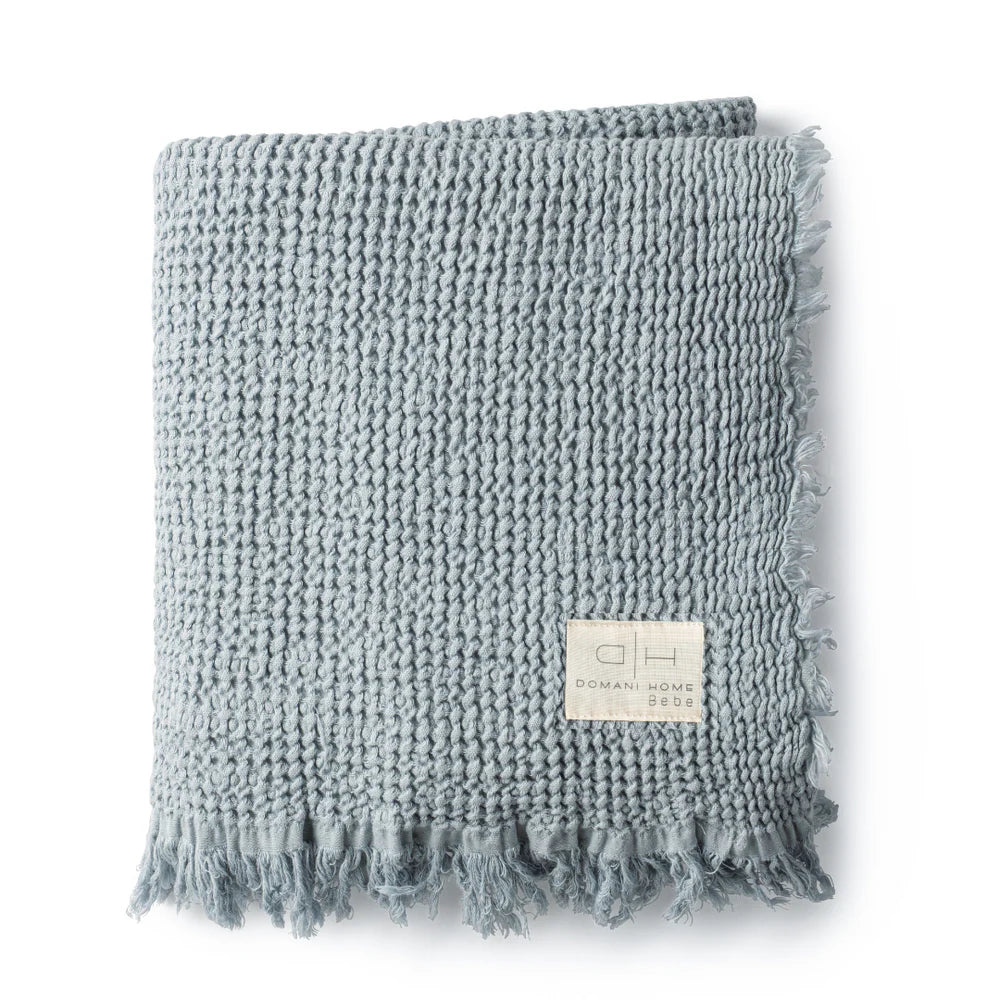 Domani blue Waffle Muslin Blanket