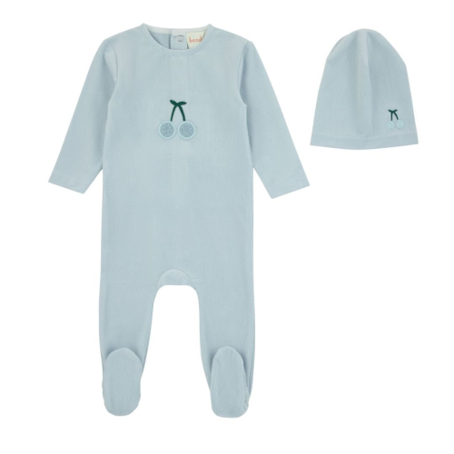 Pre-Order Bondoux Pale Blue Cherry Layette Set