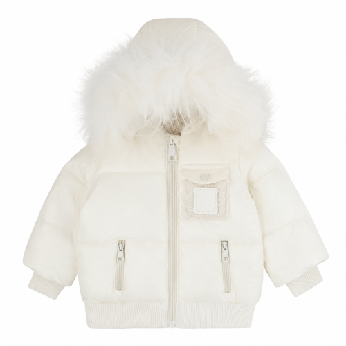 Bondoux Bebe Leather Patch Sherpa Pocket Jacket