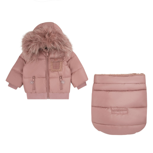 Bondoux BEBE Leather Patch Sherpa Pocket Bunting