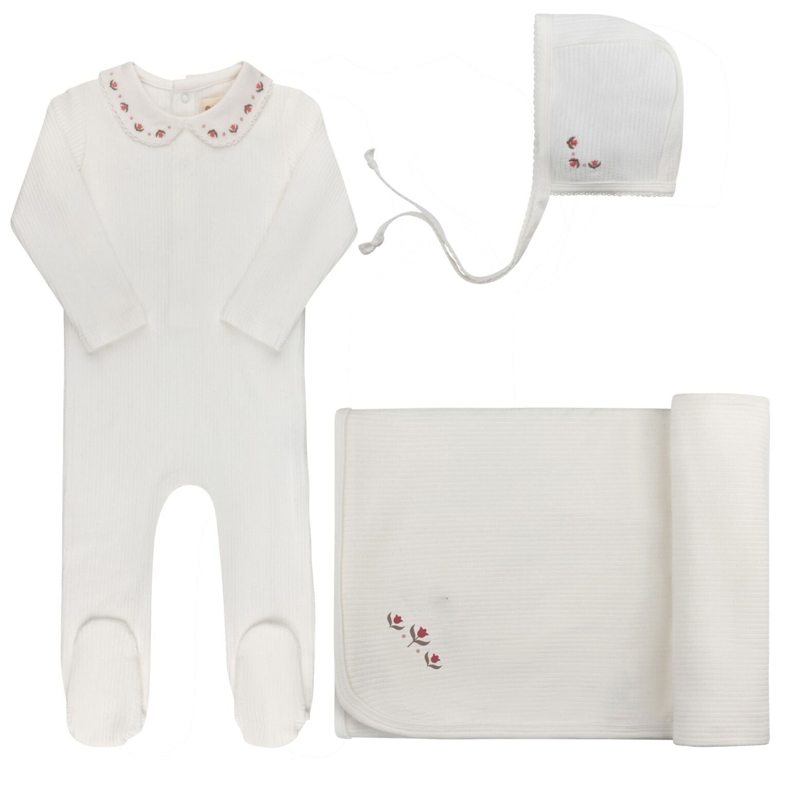 Looms Embroidered Trim Collection Layette Set