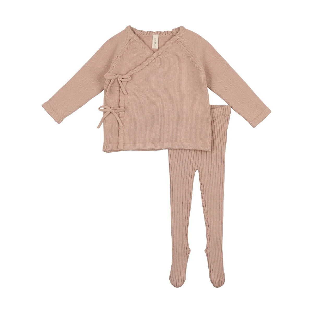 Lilette Knit Wrap Set & Bonnet- Rose