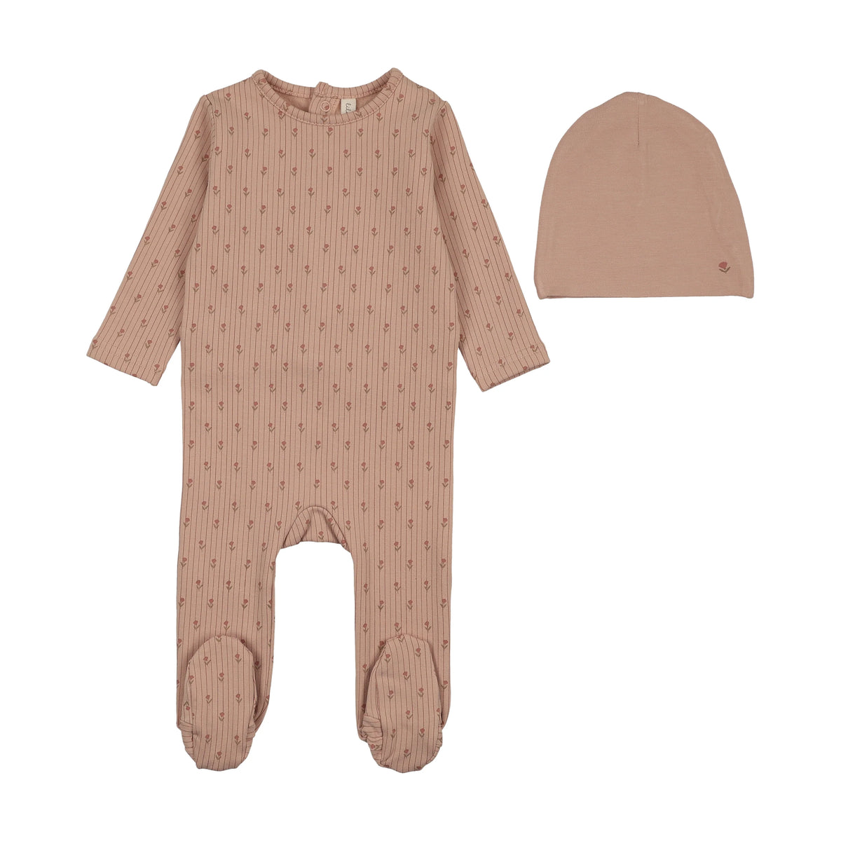 Lilette Striped Print Footie/Beanie