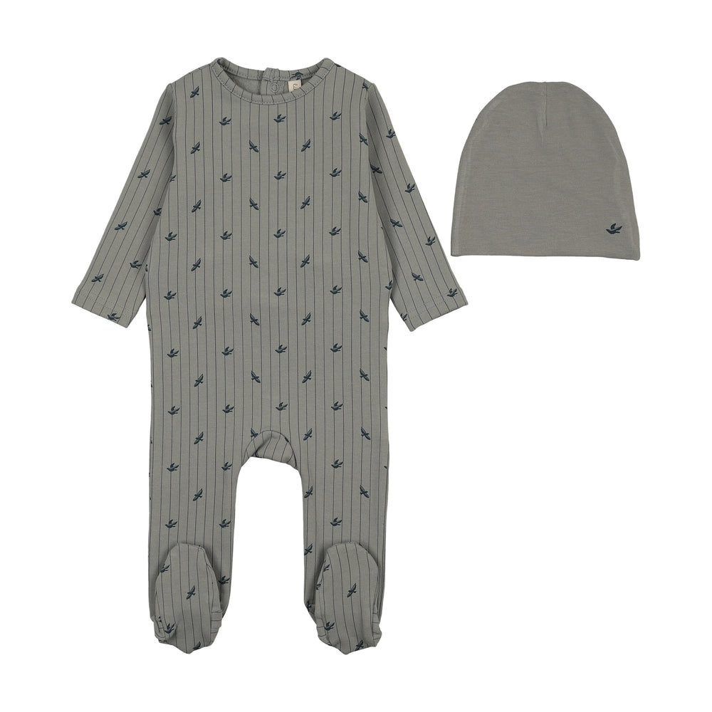Lilette Striped Print Footie/Beanie