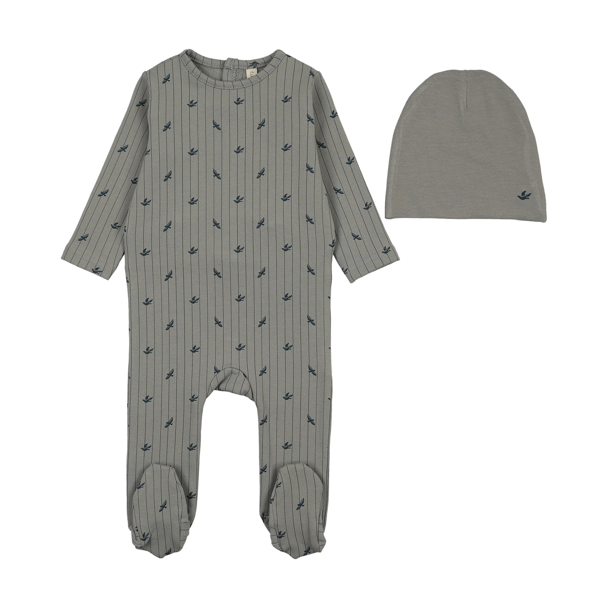 Lilette Striped Print Footie/Beanie