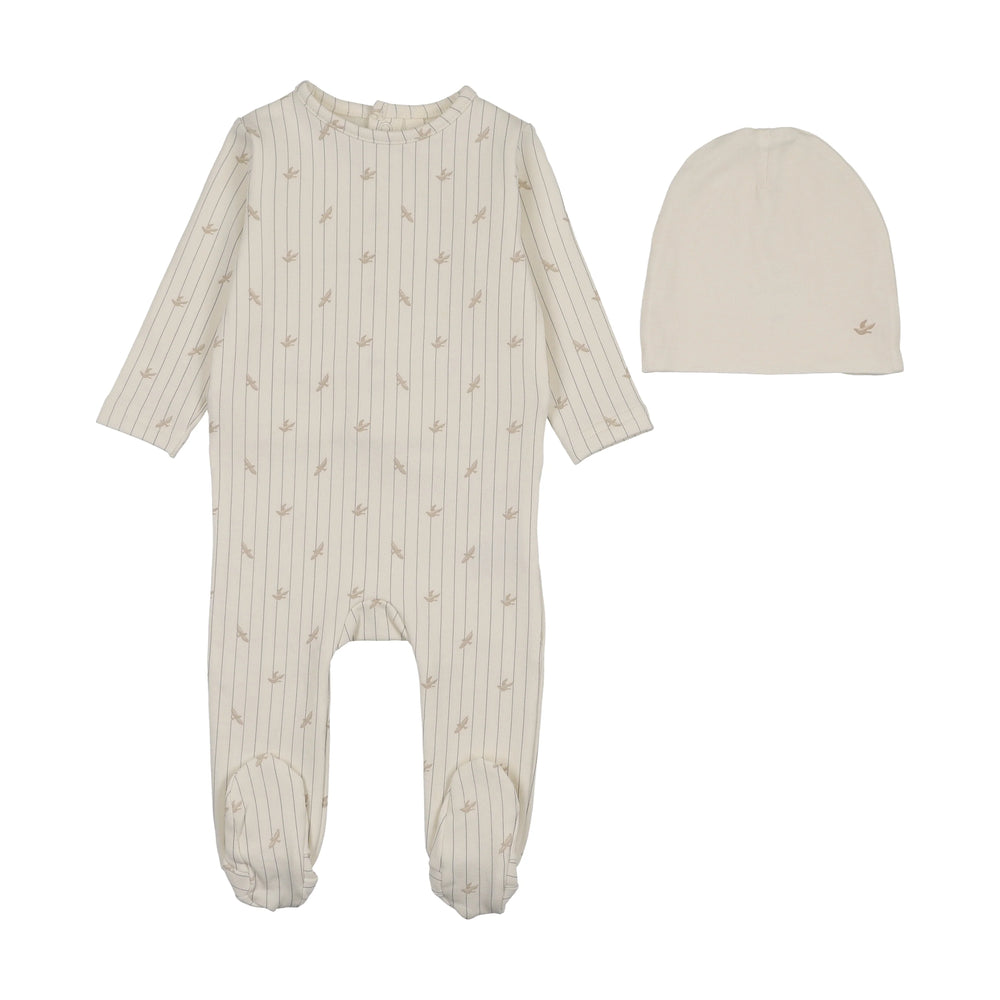 Lilette Striped Print Footie/Beanie
