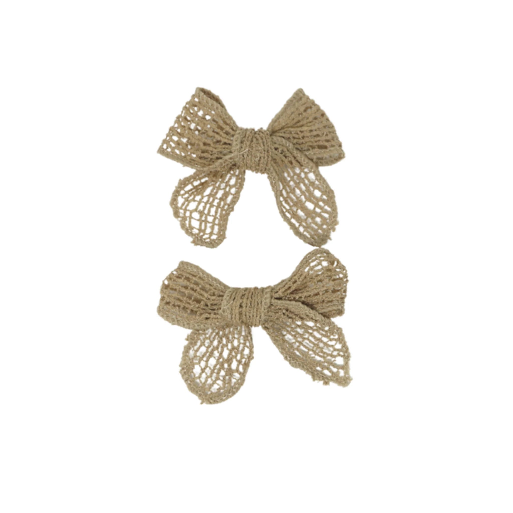 Bandaeu Bows Netting Crochet Bow Clip Set