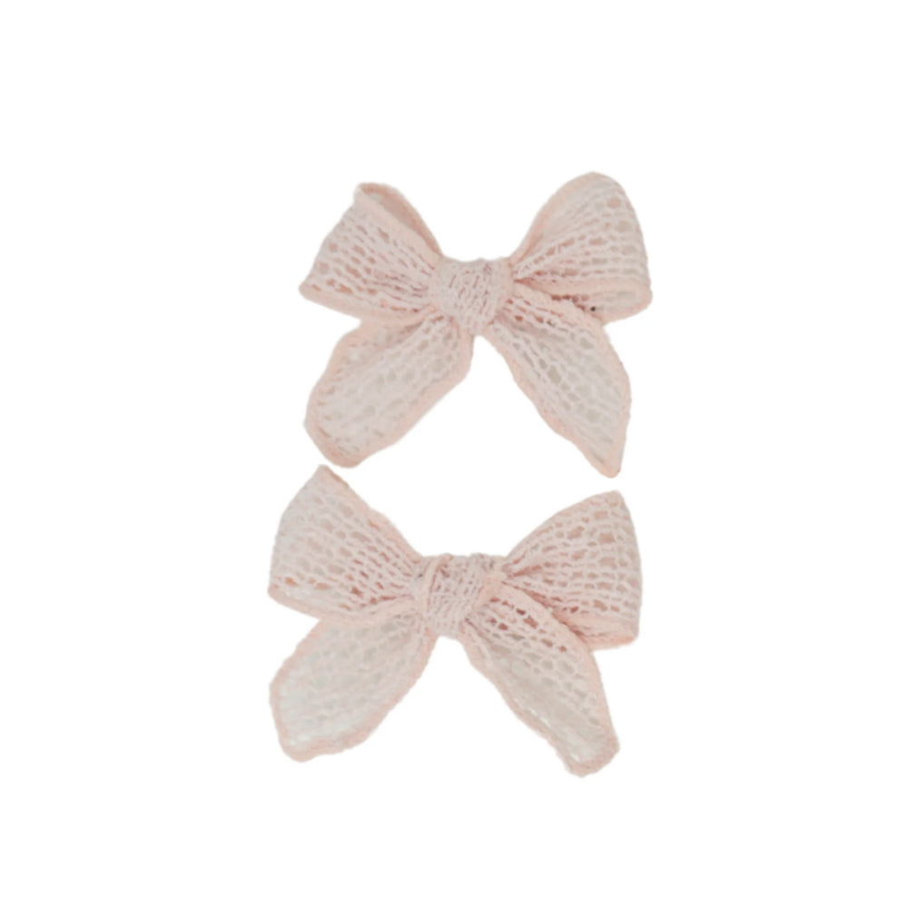 Bandaeu Bows Netting Crochet Bow Clip Set