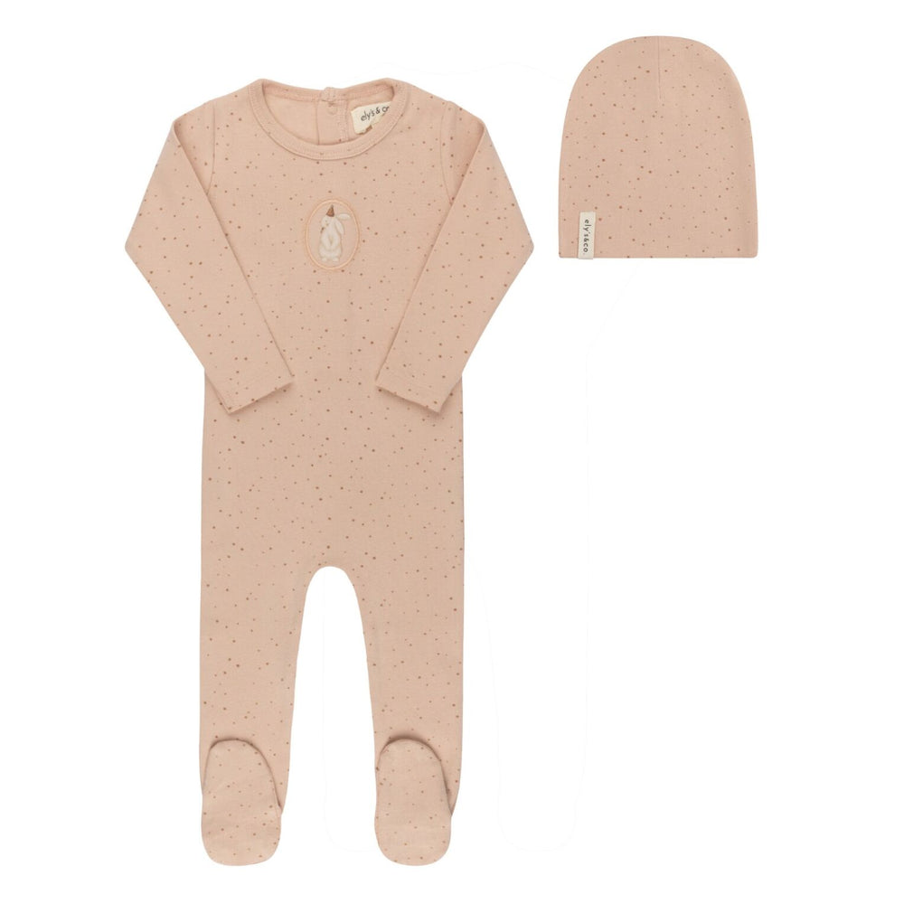 Ely's & Co Cotton Bunny Footie & Beanie