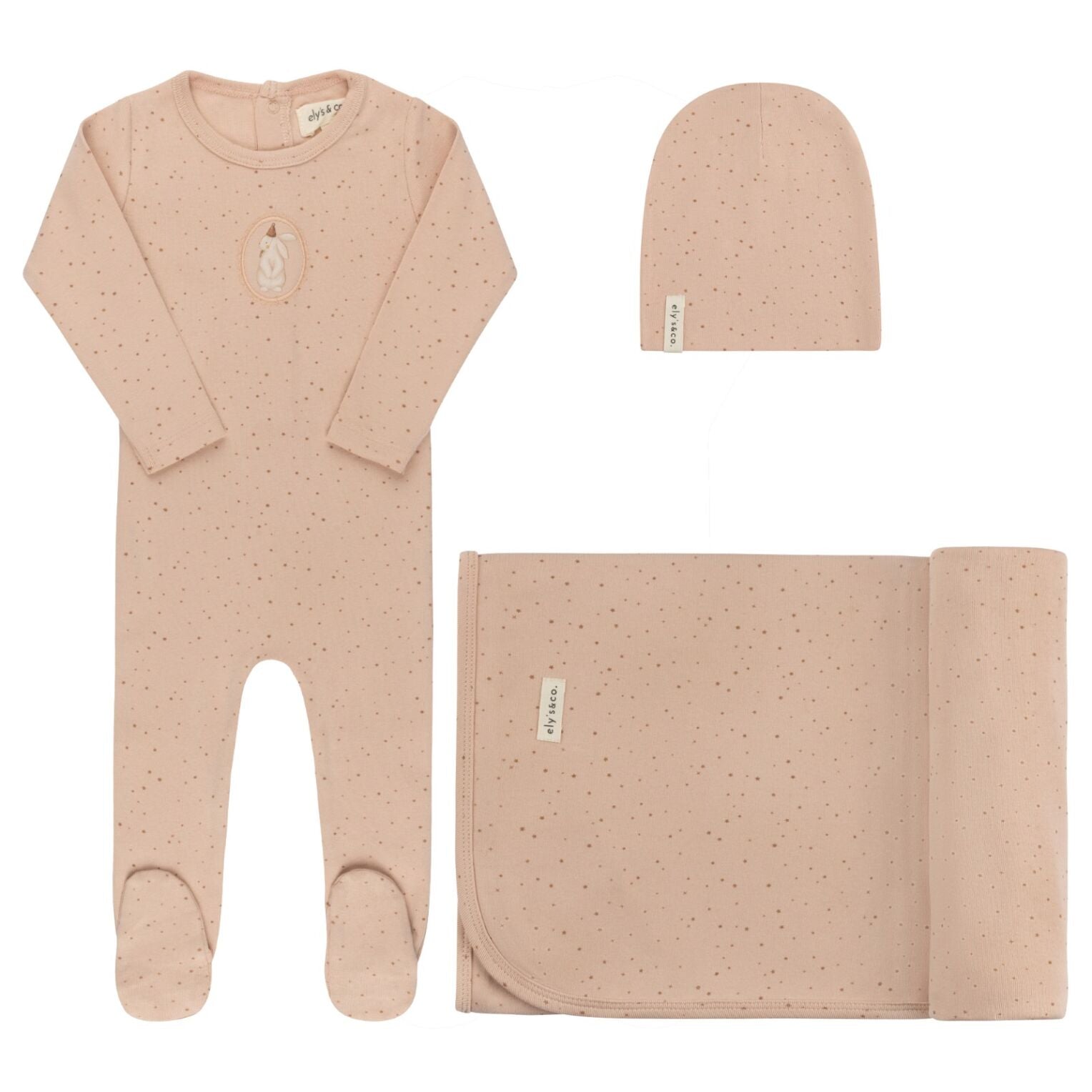 Ely's & Co Cotton Bunny Layette Set