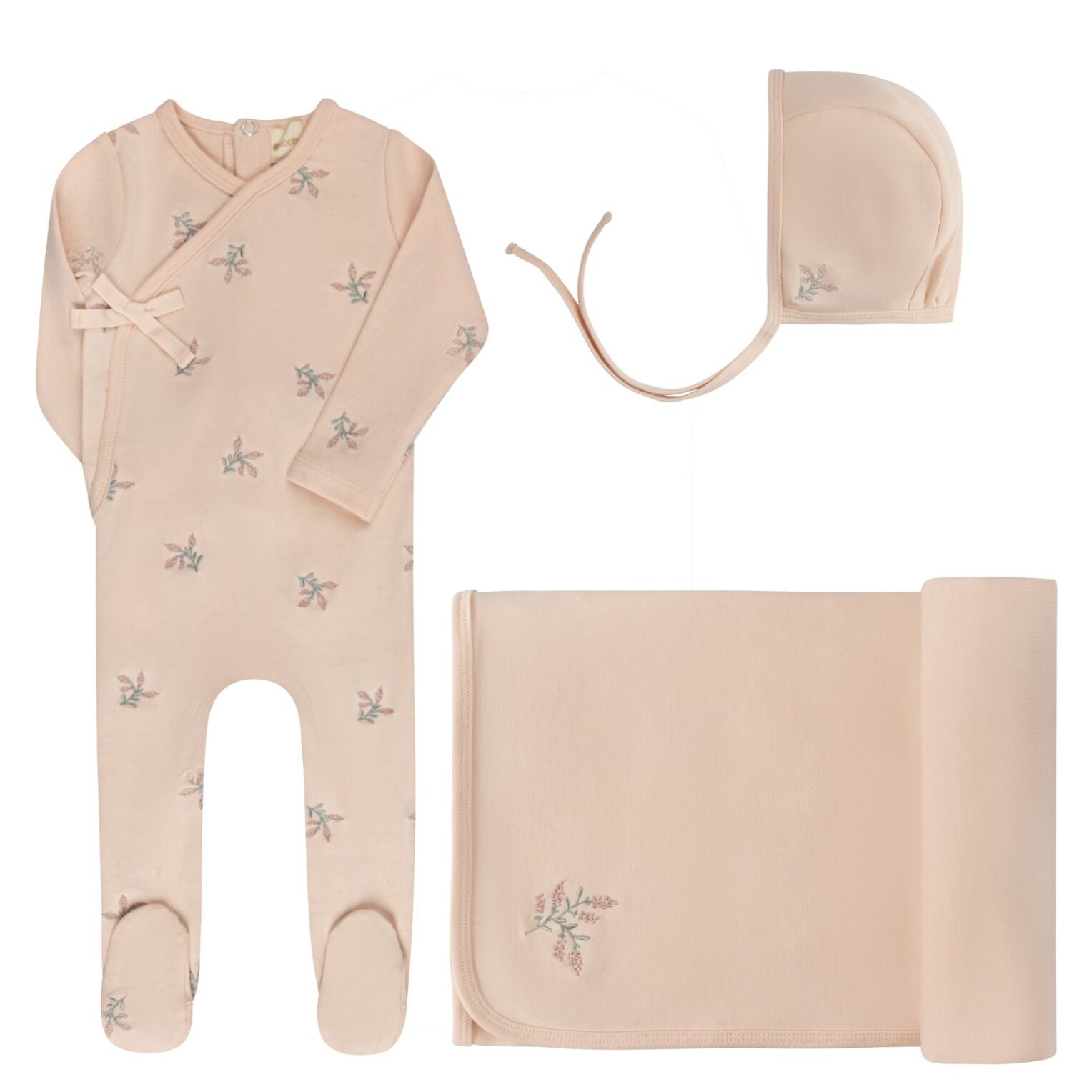 Looms Floral Embroidered Layette Set