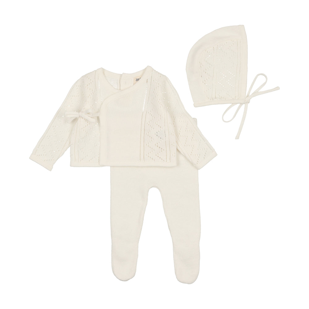 Bee & Dee Pointelle Wrap Outift & Bonnete