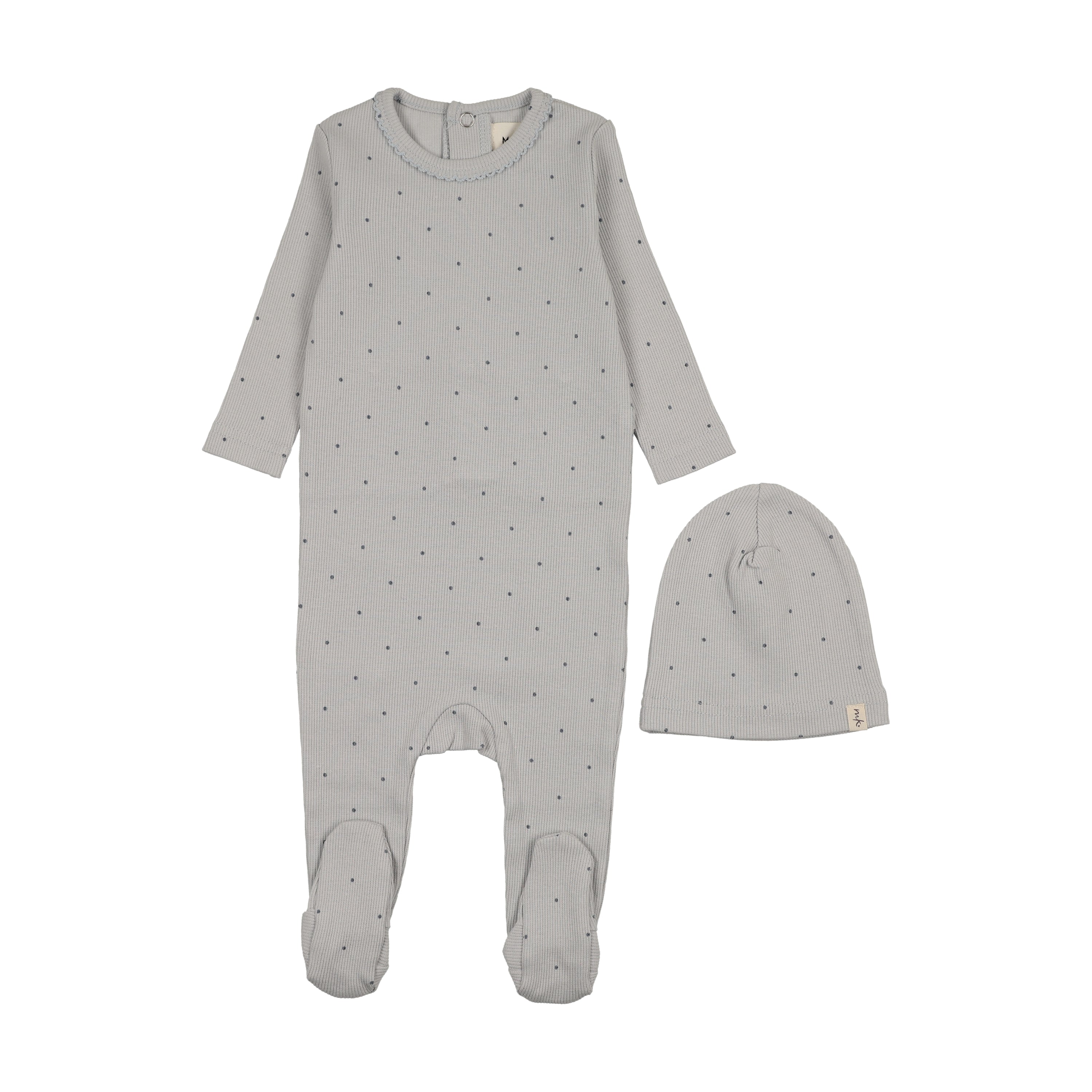 Mema Knits Polka Dot Footie Set