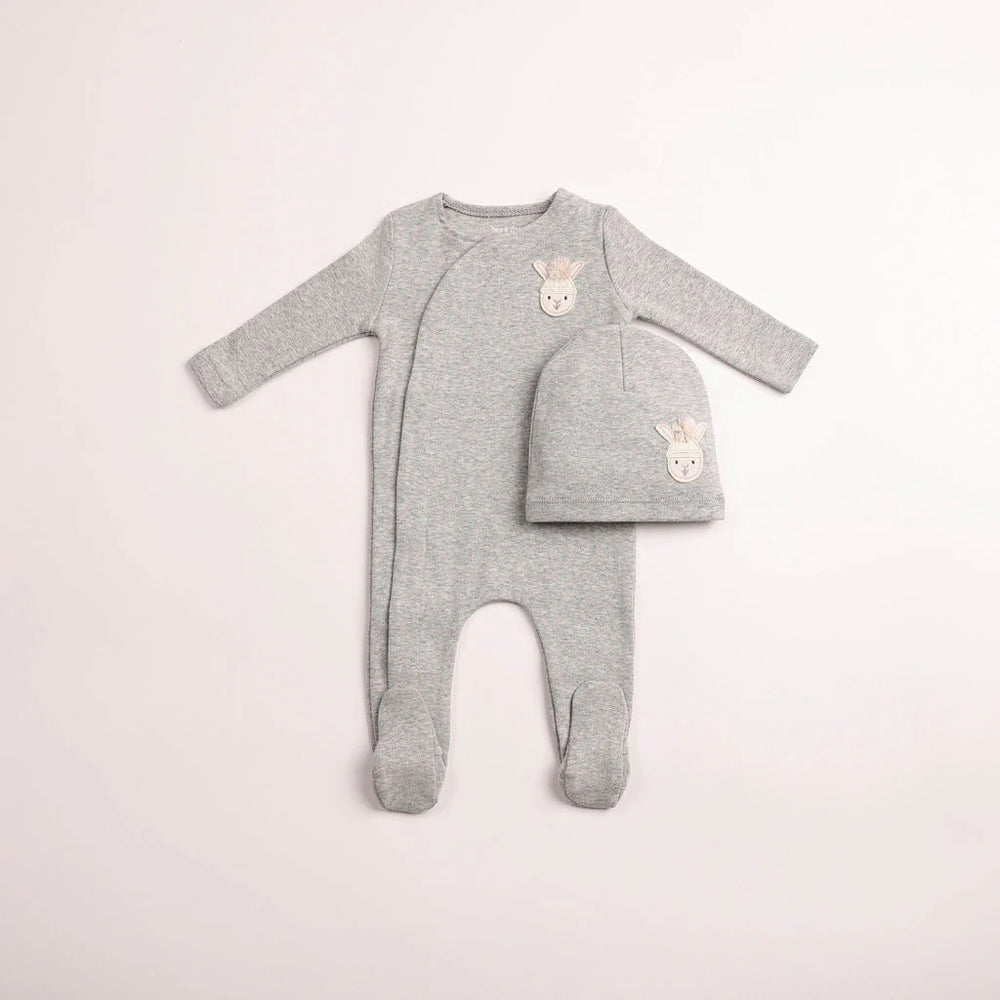 Pre-Order Bee & Dee Pompom Bunny Wrap Footie/Beanie