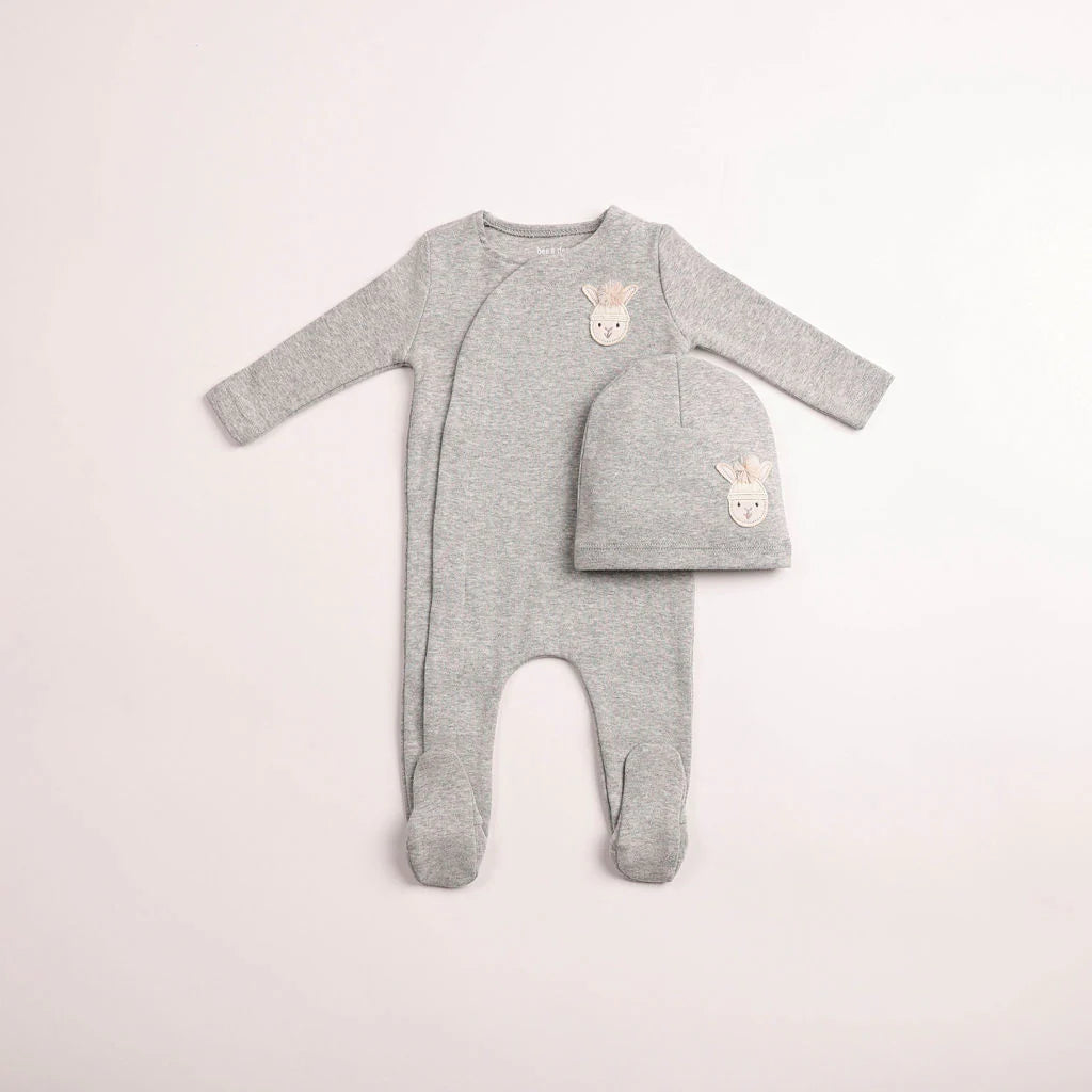 Pre-Order Bee & Dee Pompom Bunny Wrap Footie/Beanie