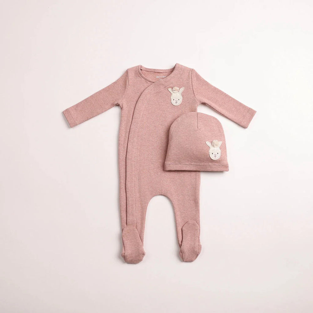 Pre-Order Bee & Dee Pompom Bunny Wrap Footie/Beanie