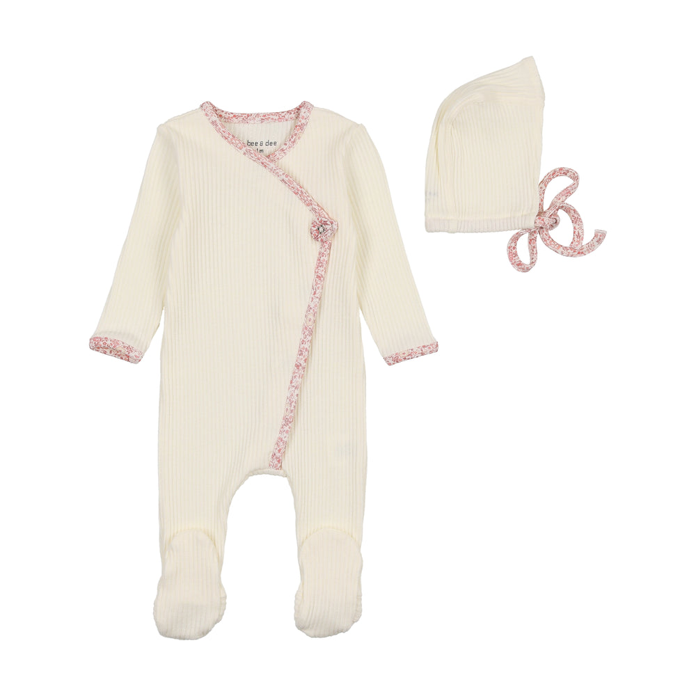 Bee & Dee Girls Print Poplin Trim Layette Set