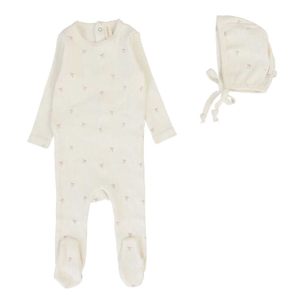 Lilette Printed Pointelle Footie Set