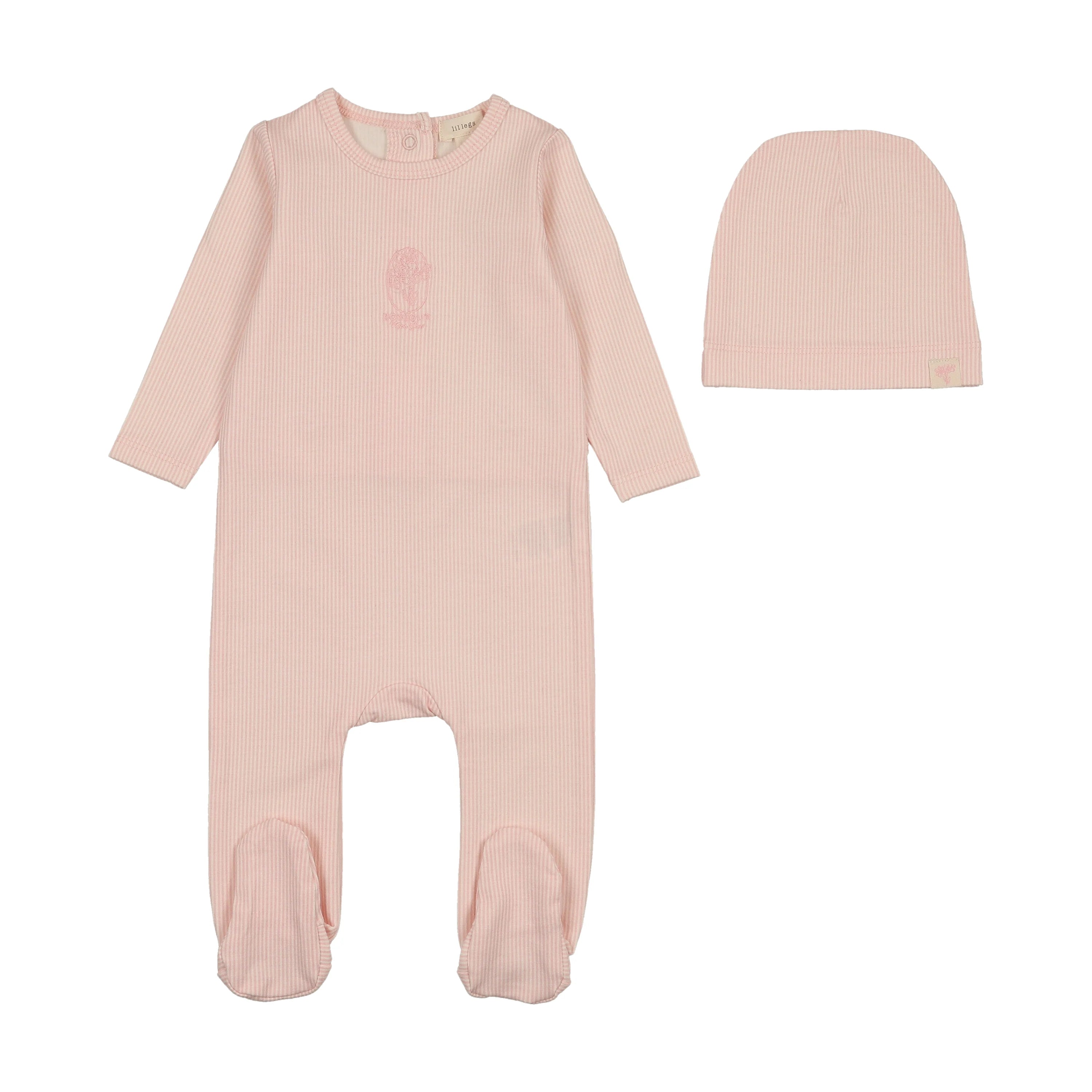 Lil Legs Sailor Stripe Footie & Beanie