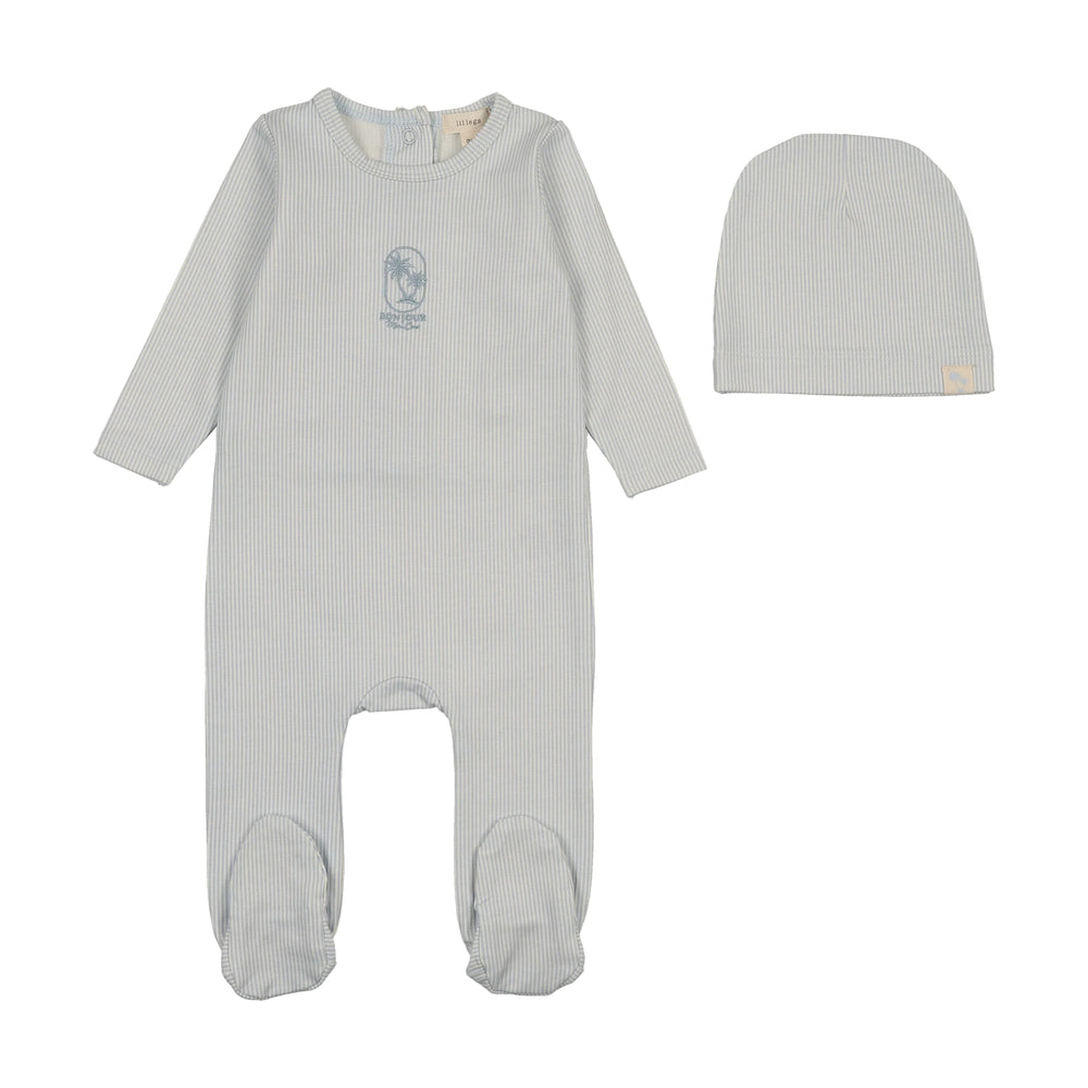 Lil Legs Sailor Stripe Footie & Beanie