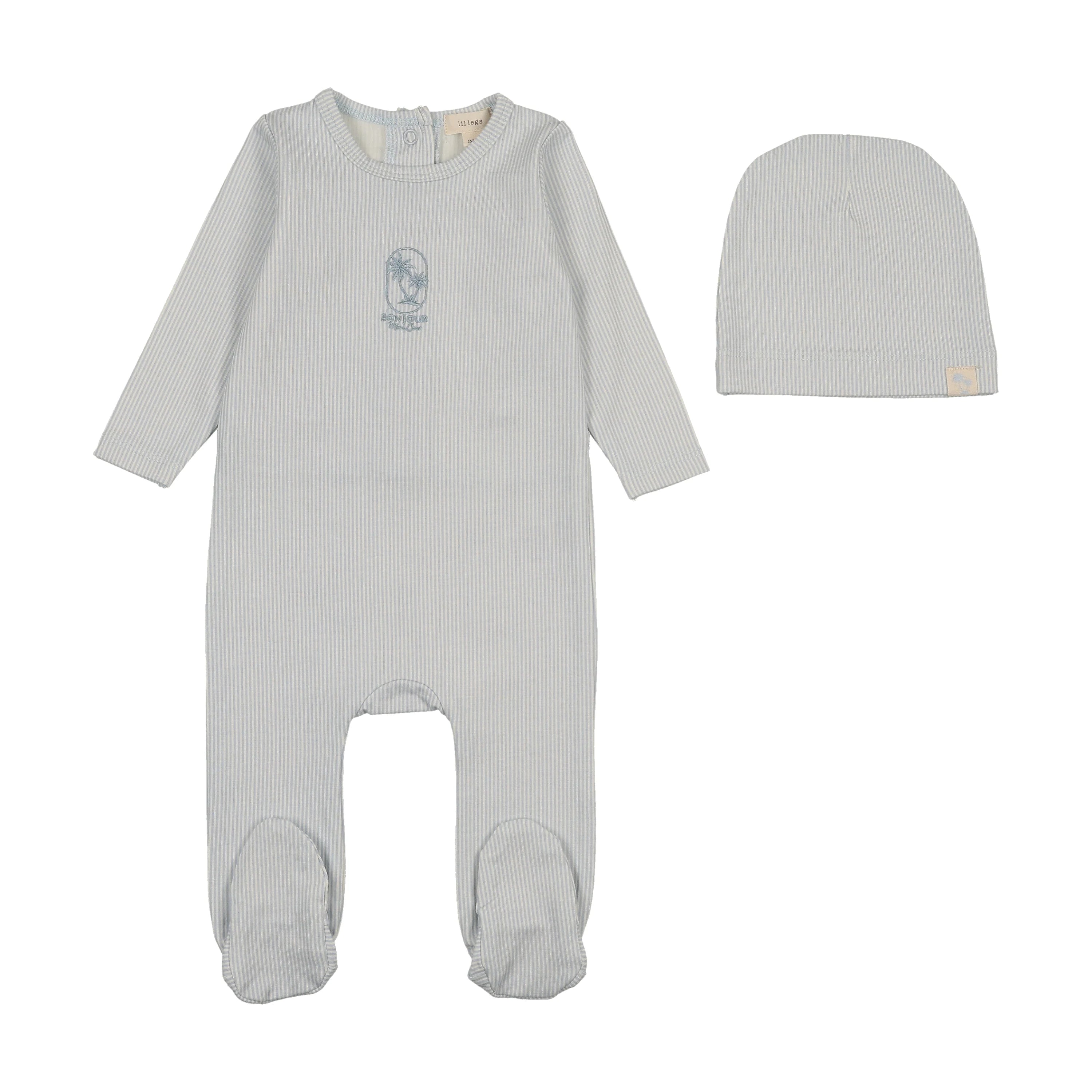 Lil Legs Sailor Stripe Footie & Beanie