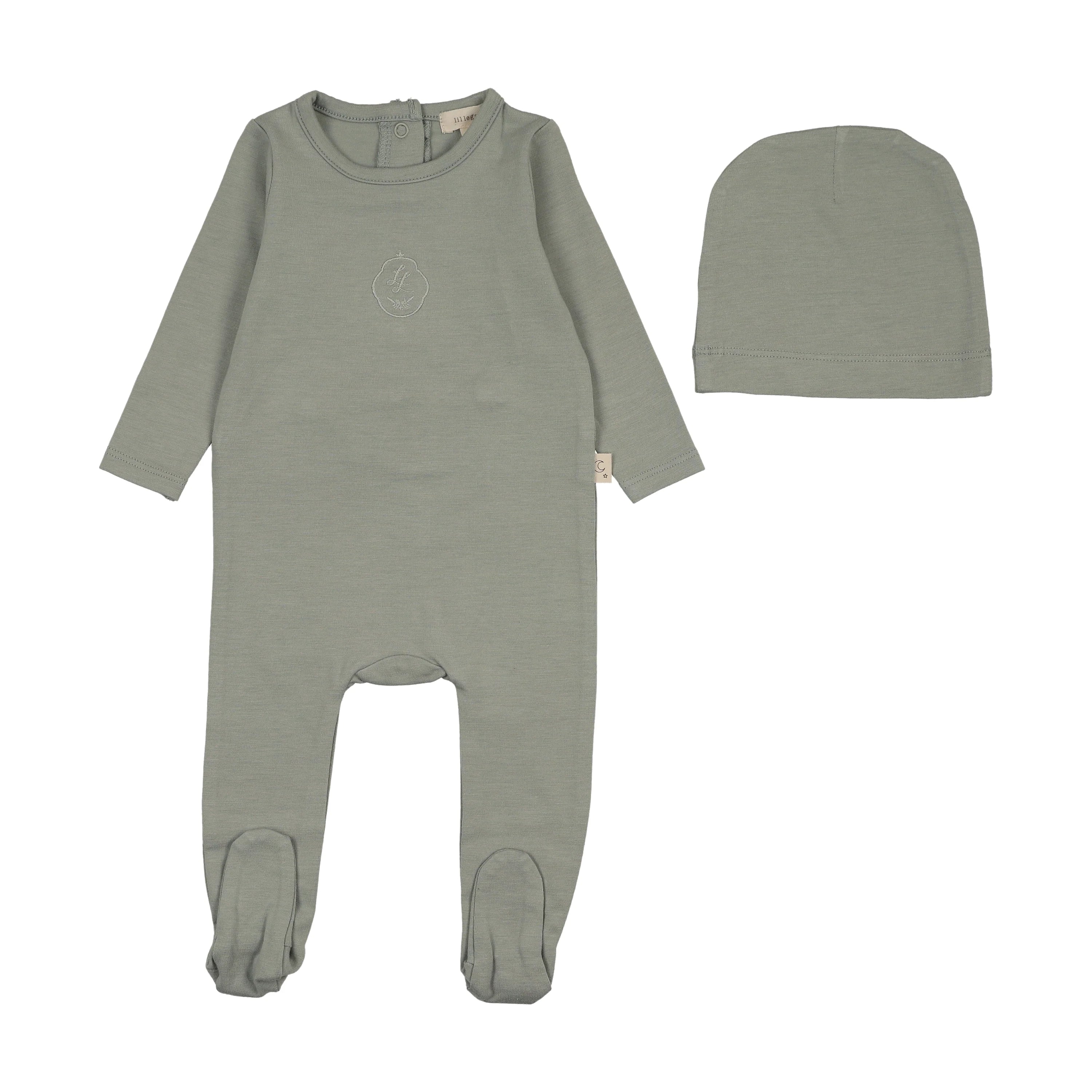 Lilette Boy Embroidered Lounge Footie & Beanie