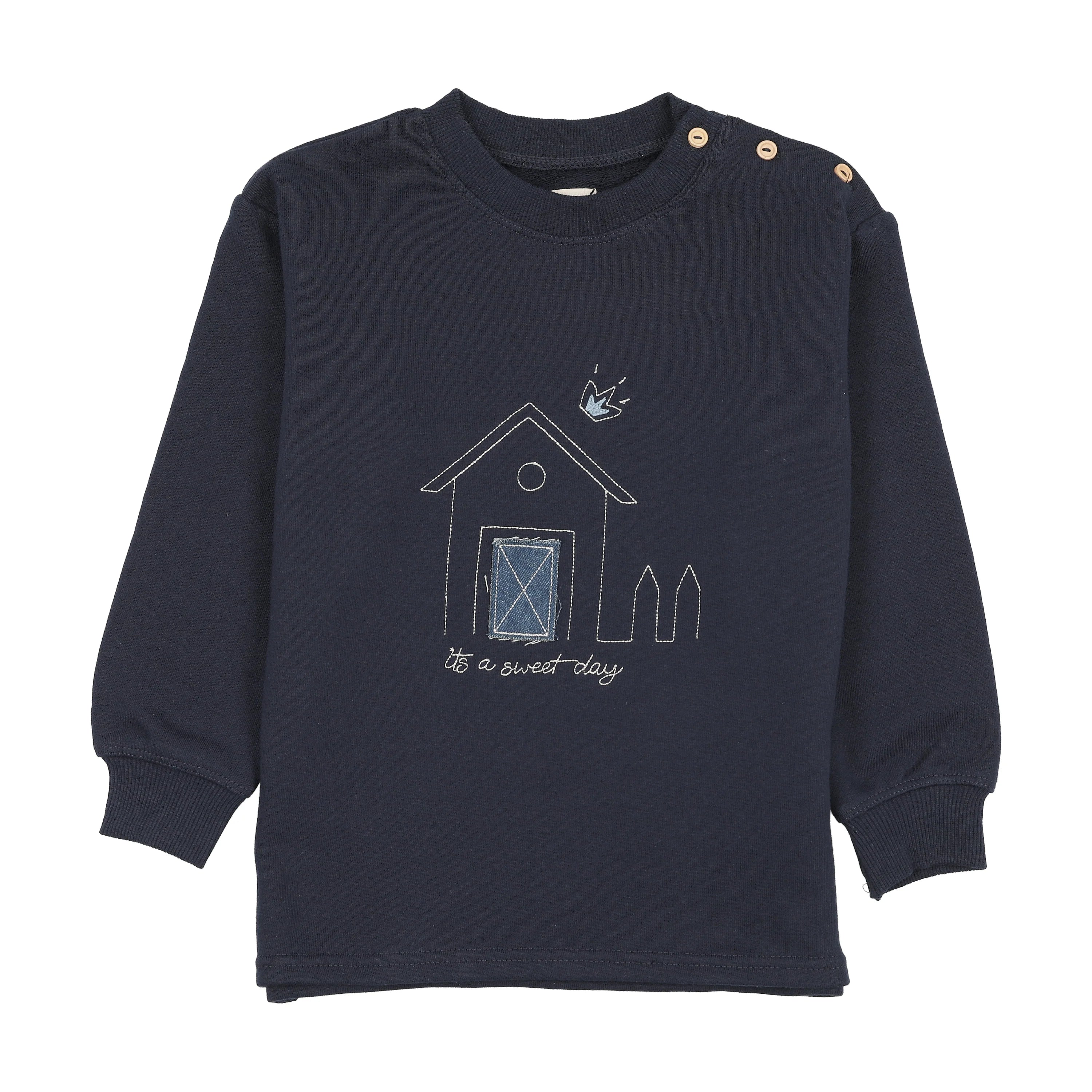 Lil Legs Sweet Campaign Embroidered Sweatshirt