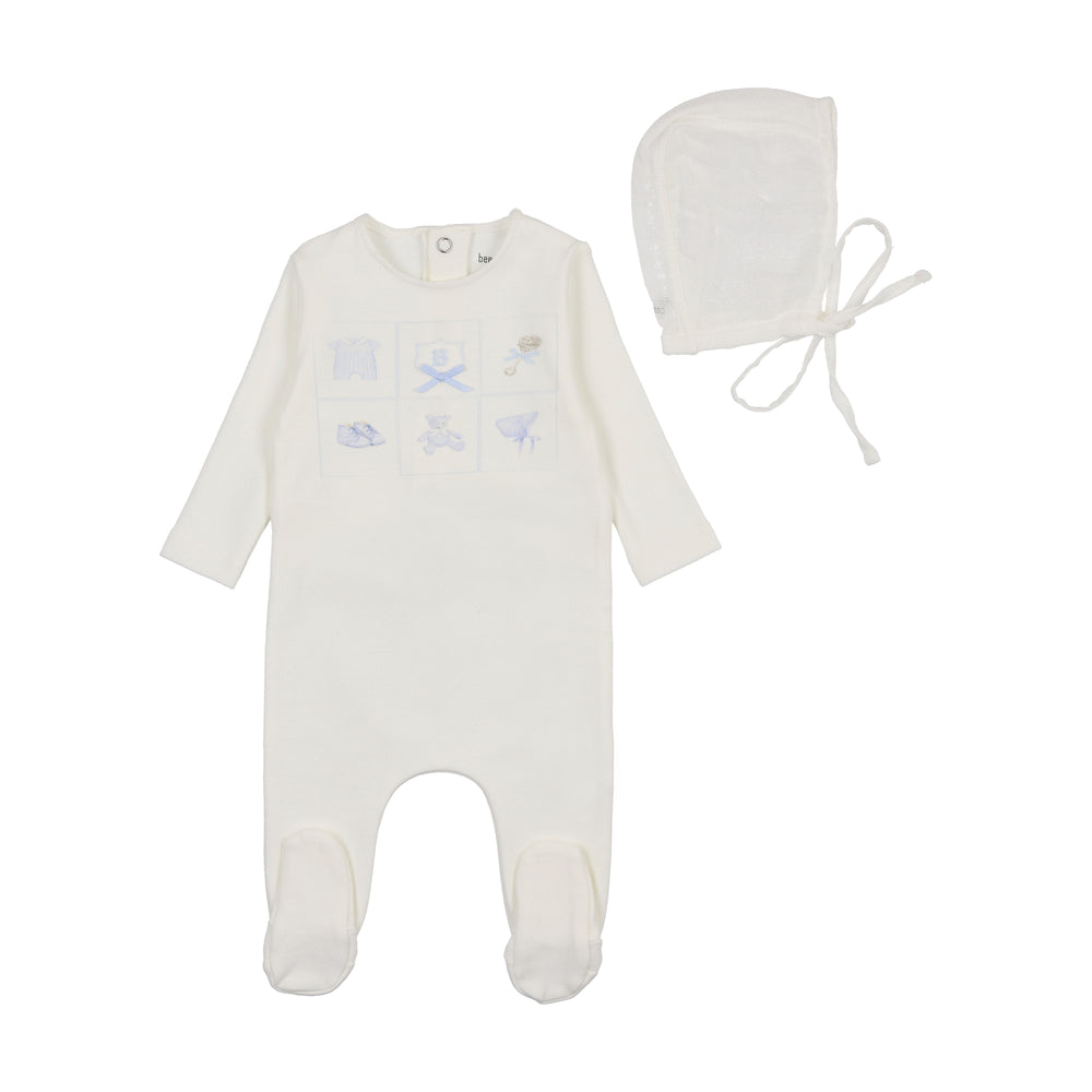 Bee & Dee Take-me-Home Gingham Girls Footie & Bonnet - Chalk White Bee & Dee Take-me-Home Gingham Girls Footie & Bonnet - Chalk White