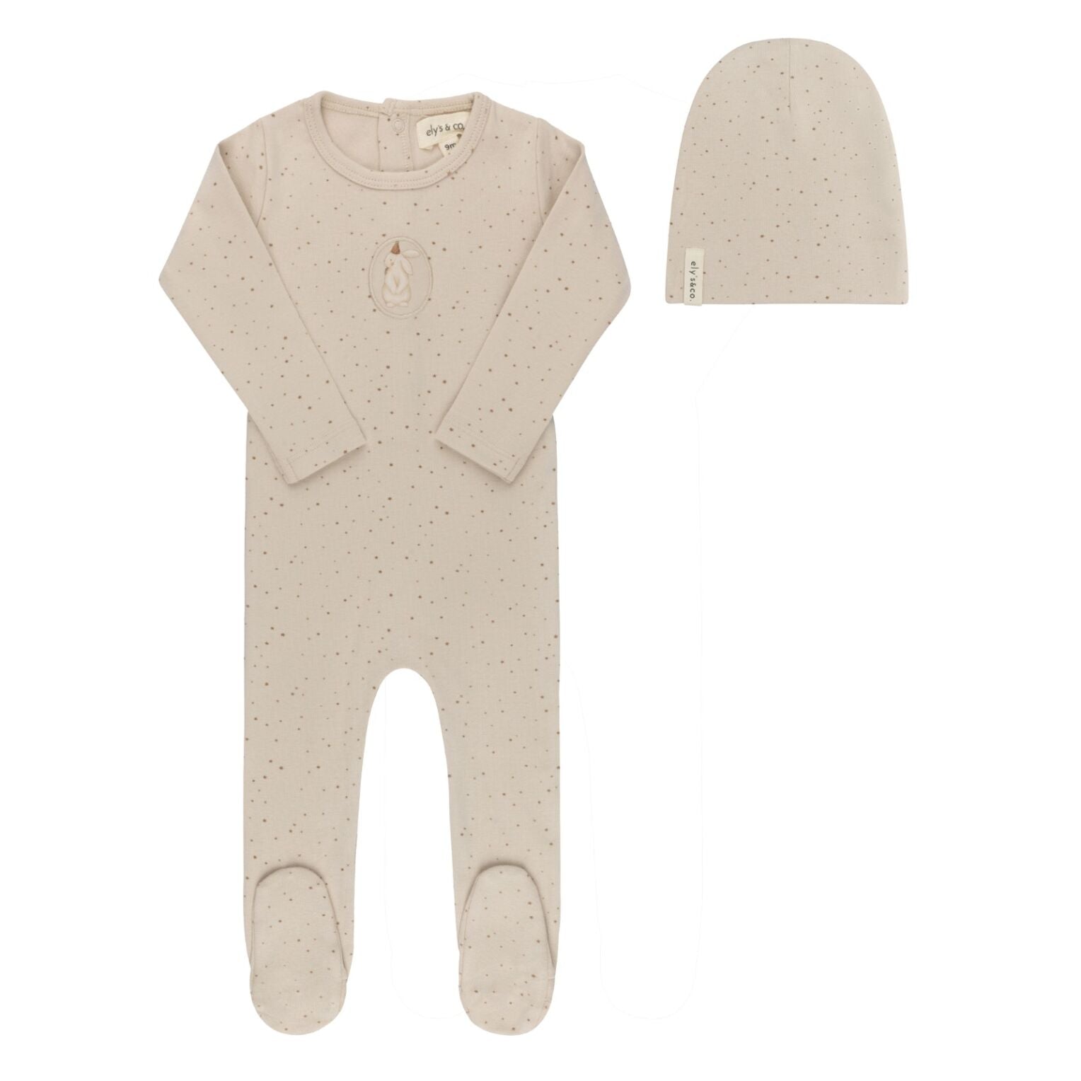 Ely's & Co Cotton Bunny Footie & Beanie