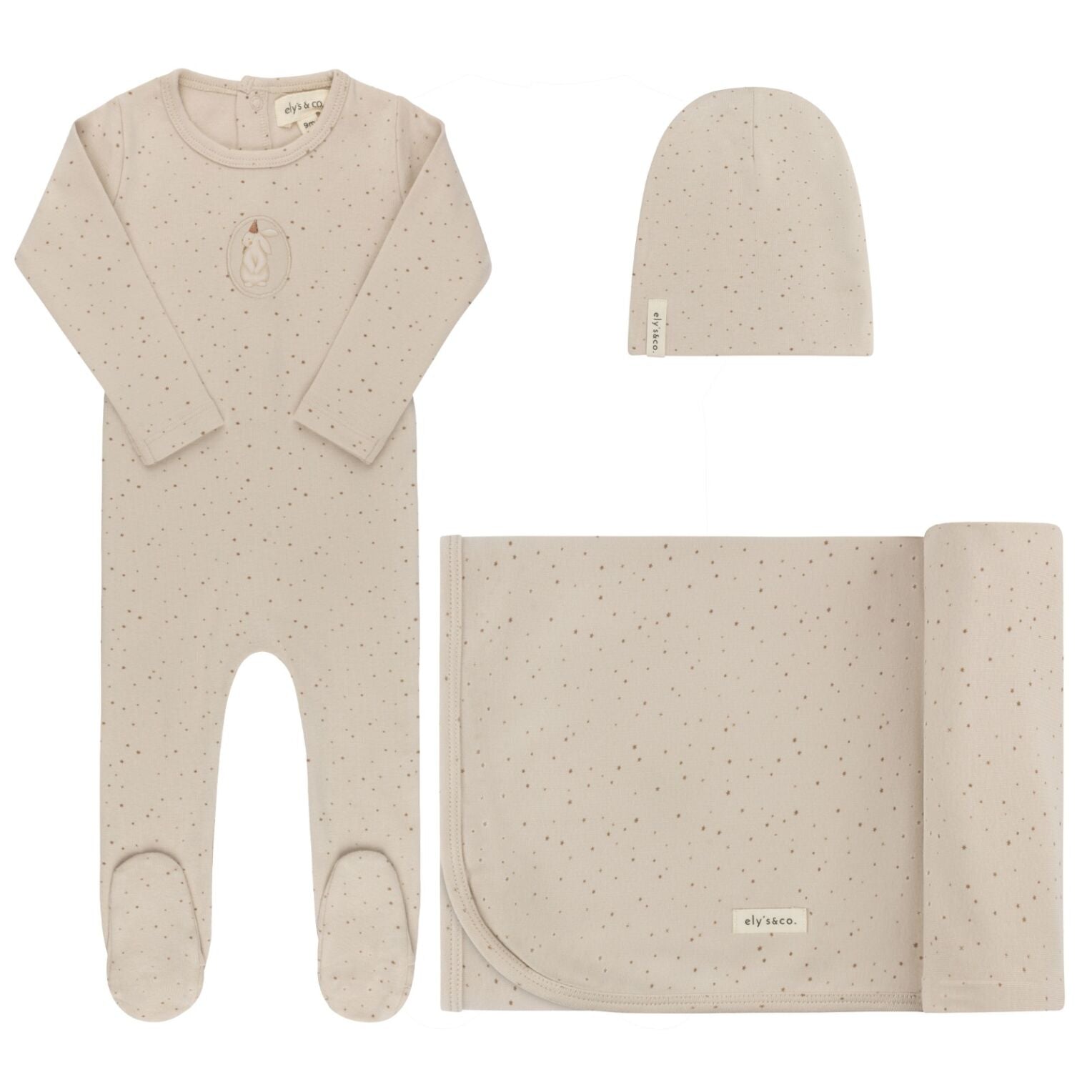 Ely's & Co Cotton Bunny Layette Set