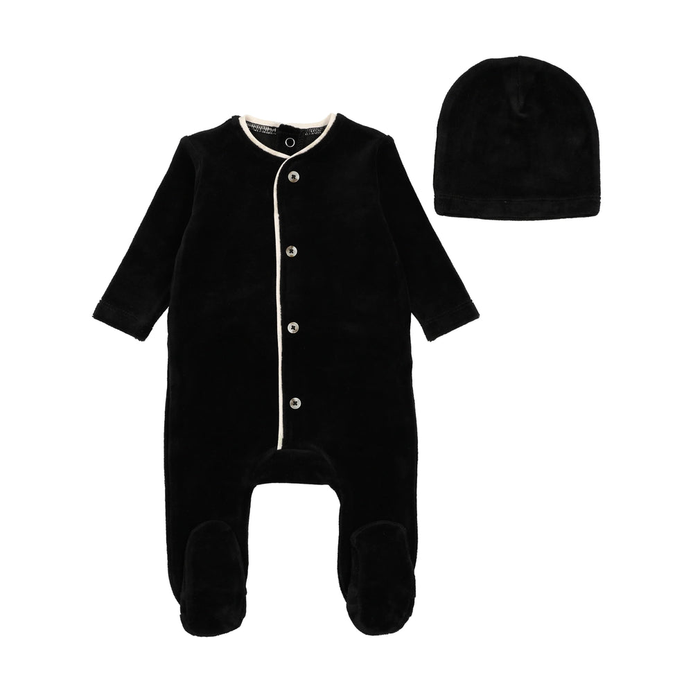 Pre-Order Bee and Dee Boys Velour Footie & Beanie
