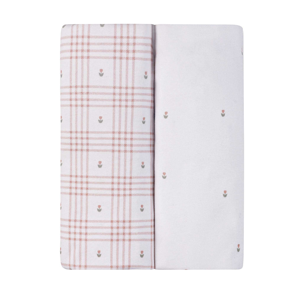 Ely's & Co- Waterproof Crib Sheets Floral Plaid Collection